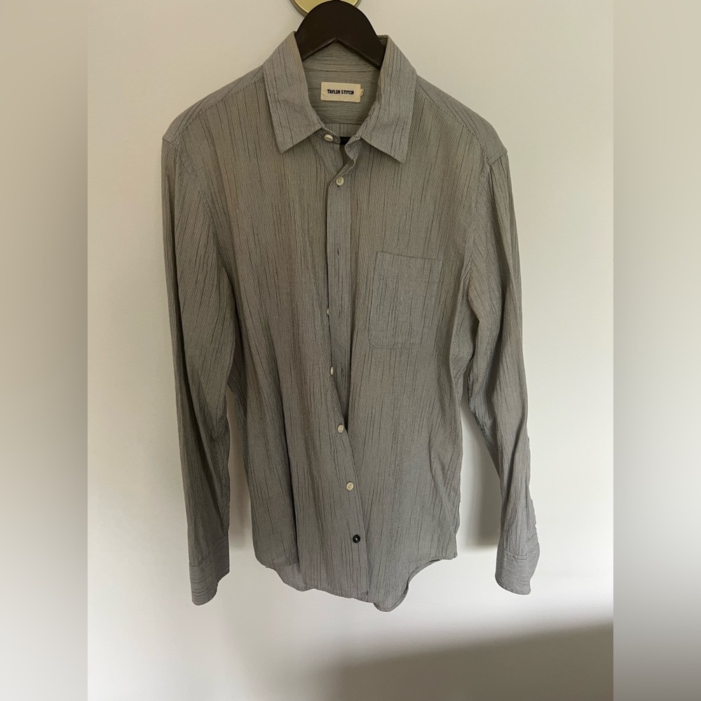 Taylor Stitch Men's Gray Striped Shirt